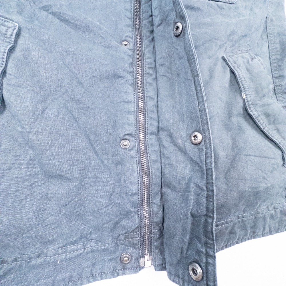 Levi Strauss Mens XL Military Field Jacket Washed Black Cotton Utility Coat - Picture 9 of 15